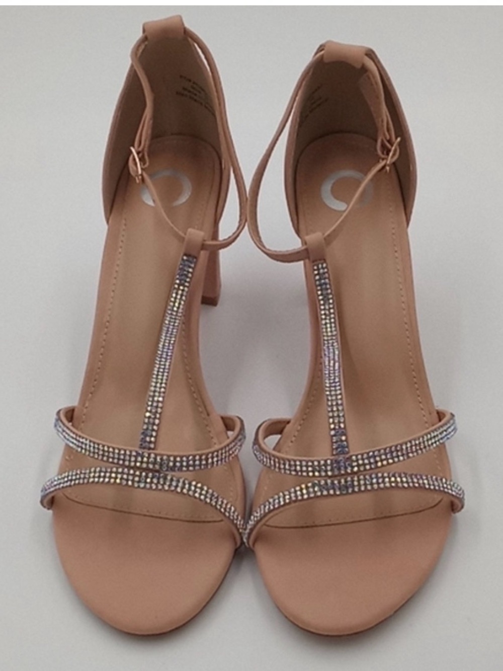 Journee Collection Denali T-Strap Rhinestone Pumps Nude 10M - Picture 4 of 9